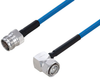Plenum 4.3-10 Male Right Angle to 4.3-10 Female Low PIM Cable 150 cm Length Using SPP-250-LLPL Coax Using Times Microwave Parts - PE3C6227-150CM - Pasternack