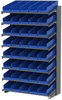 Akro-Mils APRS 900 lb Blue Gray Powder Coated Steel 16 ga Single Sided Fixed Rack - 36 3/4 in Overall Length - 48 Bins - Bins Included - APRS18138 BLUE - APRS18138 BLUE - R. S. Hughes Company, Inc.