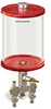 Red Color Key, Clear View Multiple Feed Manual Lubricator, 1/2 gal Acrylic Reservoir, 2 Feeds, 1/4” OD Tube Outlets - B5163-064AB021RW - Oil-Rite Corp.