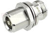 Bulkhead 4.1/9.5 Mini DIN Female (Jack) to 4.1/9.5 Mini DIN Female (Jack) Adapter IP67 UnMated, Tri-Metal Plated Brass Body, 1.3 VSWR - SM4457 - Fairview Microwave Inc.