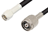 SMA Male to Reverse Polarity TNC Male Cable 12 Inch Length Using RG58 Coax - PE34853-12 - Pasternack