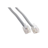 Amphenol MP-5FRJ11STWS-001 Flat Silver Satin Modular Straight-Thru Cables, RJ11 / RJ11 1ft - Image