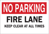 Brady B-555 Aluminum Rectangle White Parking Restriction, Permission & Information Sign - 10 in Width x 7 in Height - TEXT: NO PARKING FIRE LANE KEEP CLEAR AT ALL TIMES - 41252 - 754476-41252 - R. S. Hughes Company, Inc.