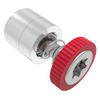 Captive Screw, M4 X 0.7, Press-in, TORX®, Knurled Red Knob - 52-45-51-4-013 - Southco