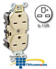 Leviton Wide Body Duplex Receptacle - 5662 - TelephoneStuff.com