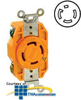 Leviton 30 AMP, 250V, V-O-MAX Single Flush Receptacle with.. -- 2720-IG - Image