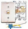 Leviton 6P6C Quick Connect Wall Phone Jack with SS.. - 40226-S - TelephoneStuff.com