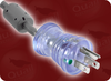 NEMA 5-15P HG CLEAR WITH FERRITE to IEC-60320-C13 CLEAR WITH FERRITE HOME // Power Cords // Hospital Grade Power Cords // Clear Plugs And Connectors -- 0397.072F - Image