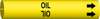 Brady Bradysnap-On B-915 Black on Yellow Plastic Snap-On Pipe Marker - 1 1/4 in Character Height - Printed Msg = OIL with Right Arrow - 4103-D - 754476-47896 - R. S. Hughes Company, Inc.