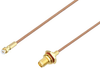 Snap-On MMBX Plug to Reverse Polarity SMA Female Bulkhead Cable 6 Inch Length Using RG178 Coax - PE3C3991-6 - Pasternack