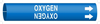 Brady Bradysnap-On B-915 White on Blue Plastic Snap-On Pipe Marker - 1 1/4 in Character Height - Printed Msg = OXYGEN with Right Arrow - 4107-C - 754476-47903 - R. S. Hughes Company, Inc.