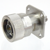 4 Hole Flange SMA Female to N Male Adapter, Passivated Stainless Steel Body, 1.15 VSWR -- SM4257 - Image