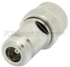 Low PIM N Male(plug) to N Female(Jack) Adapter, Tri-Metal Plated Brass Body, High Temp, 1.288 VSWR - FMAD1032 - Fairview Microwave Inc.