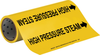 Brady B-946 Black on Yellow Vinyl Self-Adhesive Pipe Marker - 12 in Height - 30 in Length - Printed Msg = HIGH PRESSURE STEAM with Left Arrow - 15534 - 754476-15534 - R. S. Hughes Company, Inc.