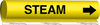 Brady B-689 Black on Yellow Polyester Wrap-Around Pipe Marker - 1 1/4 in Character Height - Printed Msg = STEAM with Left Arrow - 5767-II - 754476-92786 - R. S. Hughes Company, Inc.