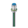 M12 Power Receptacle Connector: Female, rear mount, 5-pin(4+PE), K-coded, shielded, silver housing, 600 V AC/DC, 16 A - RKH6S 5K-033 - Belden Inc.