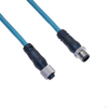 Ethernet, Cordset, 8 Pole, M12 Male Straight / M12 Female Straight, 6M, Teal, PVC - MDE45-8MFP-6M - Mencom Corporation
