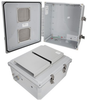 14x12x06 Polycarbonate Weatherproof Outdoor IP24 NEMA 3R Enclosure, Modified Base Vented Lid DKGY -- TEPC141206-03V - Image