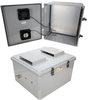 18x16x10 Polycarbonate Weatherproof Outdoor IP24 NEMA 3R Enclosure, 120 VAC MNT PLT, Mechanical Thermostat 85F Turn on Fan DKGY - TEPC181610-10F-1 - Transtector Systems, Inc.