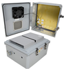 14x12x06 Polycarbonate Weatherproof Outdoor IP24 NEMA 3R Enclosure, 120 VAC MNT PLT, Mechanical Thermostat Heat & Fan DKGY -- TEPC141206-1HF - Image