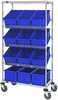 Cart W/ Container, 5Shelves, 12Bins, Blu; No. Of Bins Quantum Storage - 44AC5728 - Newark, An Avnet Company