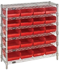 Open Wire Shelving, 6Shelves, 20Bin, Red; Shelving Unit Type Quantum Storage - 44AC8221 - Newark, An Avnet Company