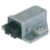 Rectangular Receptacle Power Connector (ST Series): Female, panel mount with coding slot, 2-pin+PE, grey housing, 230 V AC/DC, 16 A AC/6 A DC -- STAKAP 200 - Image