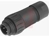 connector,plastic circ,str male cable housing,for 6+gnd crimp pin cont,black -- 70013142