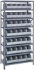 Open Shelving, 8Shelves, 35Bins, Grey; Shelving Unit Type Quantum Storage - 44AC8860 - Newark, An Avnet Company