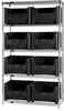 Open Wire Shelving, 5Shelves, 8Bins, Blk; Shelving Unit Type Quantum Storage - 44AC8161 - Newark, An Avnet Company