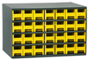 Akro-Mils 19 Gray Powder Coated Steel 24 ga Stackable Heavy Duty Versatile Cabinet - 11 in Overall Length - 17 in Width - 11 in Height - 28 Drawer - Non-Lockable - 20228 YELLOW - 20228 YELLOW - R. S. Hughes Company, Inc.