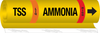 Brady B-689 Black / Orange / Red / White on Yellow Polyester Wrap-Around Pipe Marker - 3/4 in Character Height - Printed Msg = AMMONIA - 57979 - 754476-57979 - R. S. Hughes Company, Inc.