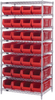 Open Wire Shelving, 8Shelves, 28Bin, Red; Shelving Unit Type Quantum Storage - 44AC8554 - Newark, An Avnet Company