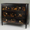 Black lacquer decorated chest of drawers - FCD04/BK/D - Vaughan Designs, Inc.