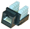 Cat 5E Keystone Jack 8 cond. RJ-45.Black w/ caps - CD-RJ455BK - Visual Sound, Inc.