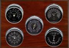 5 Instrument Weather Station - Professional, Chrome cases, Black dials, Mahogany panel