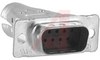Connector, Cable; Plug; Full Metal Shell; 1; 9; 20 AWG; 0.35 in.; Black; Steel - 70041590 - Allied Electronics, Inc.