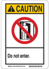 Brady B-555 Aluminum Rectangle White Restricted Area / No Trespassing Sign - 7 in Width x 10 in Height - TEXT: CAUTION DO NOT ENTER - 49021 - 754476-49021 - R. S. Hughes Company, Inc.