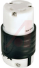 Connector, Turnlok 3 Wire Ground, IP20,30A, 125V, Black Back, White Body - 70050635 - Allied Electronics, Inc.