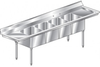 F4LR Series, 4 Compartment Sink - Two Drainboards - MF4-2020-20LR - AERO Manufacturing Company