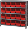 Open Shelving, 5Shelves, 20Bins, Red; Shelving Unit Type Quantum Storage - 44AC8774 - Newark, An Avnet Company