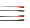 8m (26.3ft) STST BK OM2 MM Fiber Patch Cable INDR Zip OFNR - FOCMR50-008M-STST-BK - Black Box