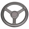 Cast Iron Dished Hand Wheel Without Handle: 10.00 in Diameter, 3 Spokes, Blank -- BOW-10 - Image