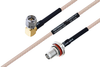 MIL-DTL-17 SMA Male Right Angle to SMA Female Bulkhead Cable 24 Inch Length Using M17/113-RG316 Coax - PE3M0094-24 - Pasternack