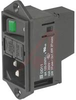 Inlet PEM, Screw-on flange, 1-pole fuseholder, 2-pole lineswitch, non-illuminate - 70080284 - Allied Electronics, Inc.