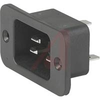 Inlet; Screw-On; 250 VAC; 10 A; gt 10 Megohms @ 500 VDC; 2 kV @ 50 Hz; Black - 70080833 - Allied Electronics, Inc.