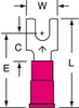 3M Scotchlok Red Locking Butted Vinyl Butted Fork & Spade Terminal MVU18-6FBX - 0.85 in Length - 0.3 in Fork Width - #6 Stud - 051128-58885 - R. S. Hughes Company, Inc.