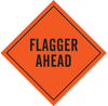 Brady Vinyl Diamond Orange Road Construction Sign - 36 in Width x 36 in Height - TEXT: FLAGGER AHEAD - 56791 - 754476-56791 - R. S. Hughes Company, Inc.