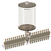 Clear View Multiple Feed Electro Lubricator, 1/2 gal Acrylic Reservoir, 20 Feeds, 1/4” OD Tube Outlets, 24VDC - B4462-064AB20024D1W - Oil-Rite Corp.