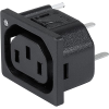 IEC Appliance Outlet F, Integrated Light Pipes, PCB terminals, Color Coding -- 6600-5 - Image